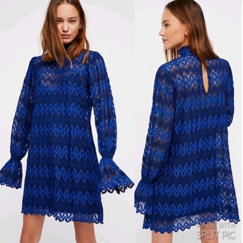 💜 Free people | Simone Bell sleeve  mock neck dress